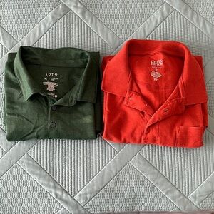 Set of two!  Long-sleeved jersey polos.